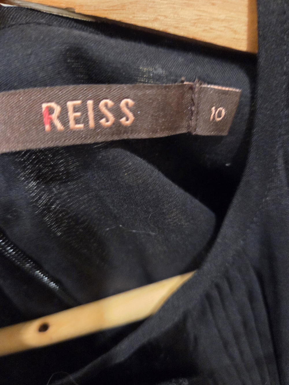 Reiss Aries Black Cotton Silk Rosette Dress UK 10 - Picture 7 of 7